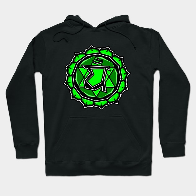 Heart Chakra Symbol - Sacred Green Lotus Flower - Anahata - Heart Chakra Hoodie by Bleeding Red Paint